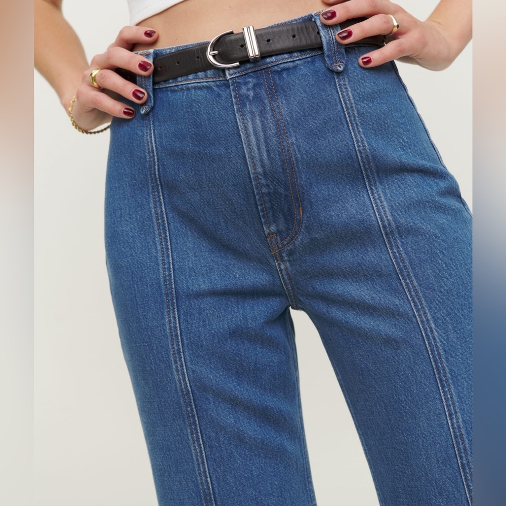 Reformation Leah Seamed High Rise Wide Leg Jean Size 25 - Picture 3 of 10